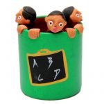 2. Clay Handicraft - Three Boys Penstand - Big