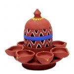 25. Clay Handicraft - Cutting Diya ( Blue2)