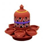 26. Clay Handicraft - Cutting Diya ( Purple 2)