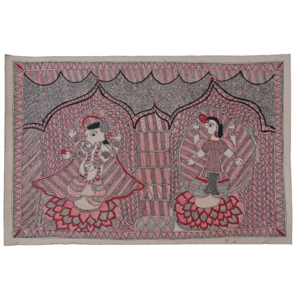 6. Madhubani Painting - Ganesh and Laxmi 6. Madhubani Painting - Ganesh and Laxmi