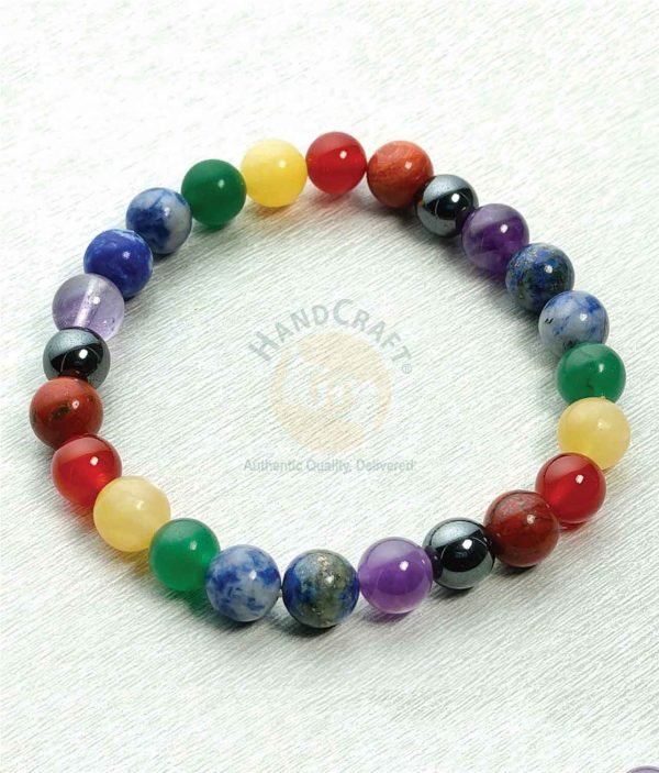 Natural Healing Stone Crystal Bracelet - 7 Chakra Natural Healing Stone Crystal Bracelet - 7 Chakra