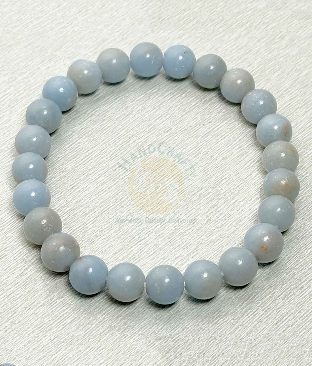 Natural Healing Stone Crystal Bracelet - Angelite