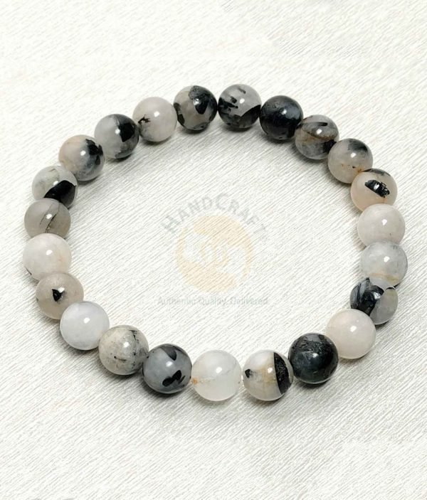 Natural Healing Stone Crystal Bracelet - Black Rutile