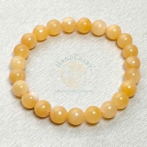 Natural Healing Stone Crystal Bracelet – Cream Beads