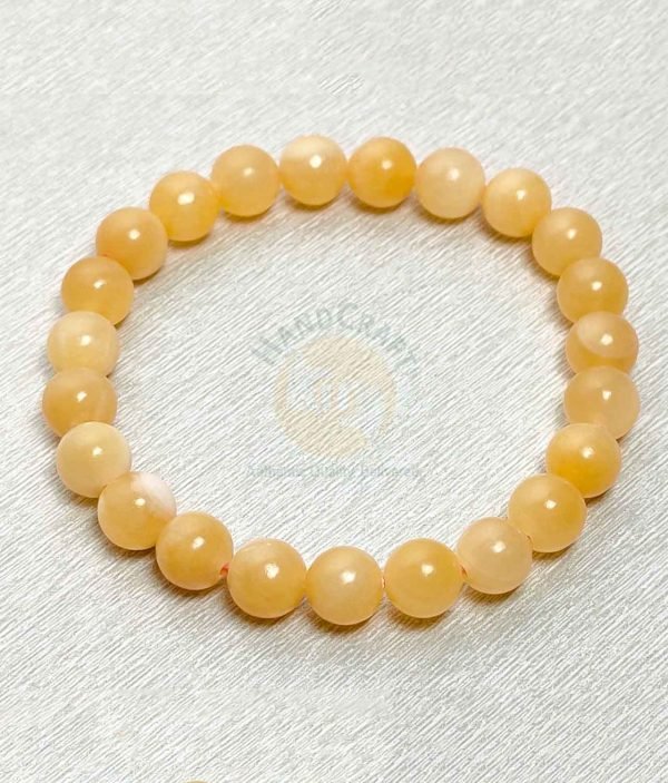 Natural Healing Stone Crystal Bracelet - Cream Beads