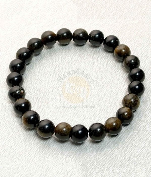 Natural Healing Stone Crystal Bracelet - Golden Obsidian