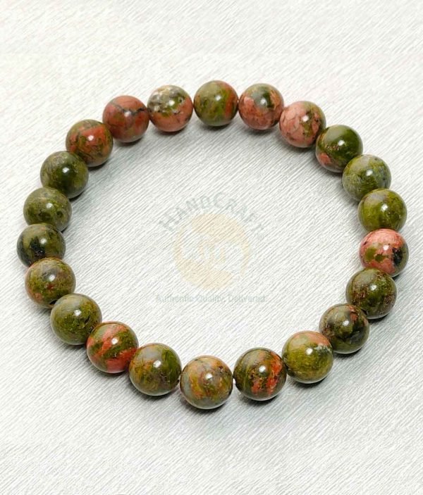 Natural Healing Stone Crystal Bracelet - Unakite