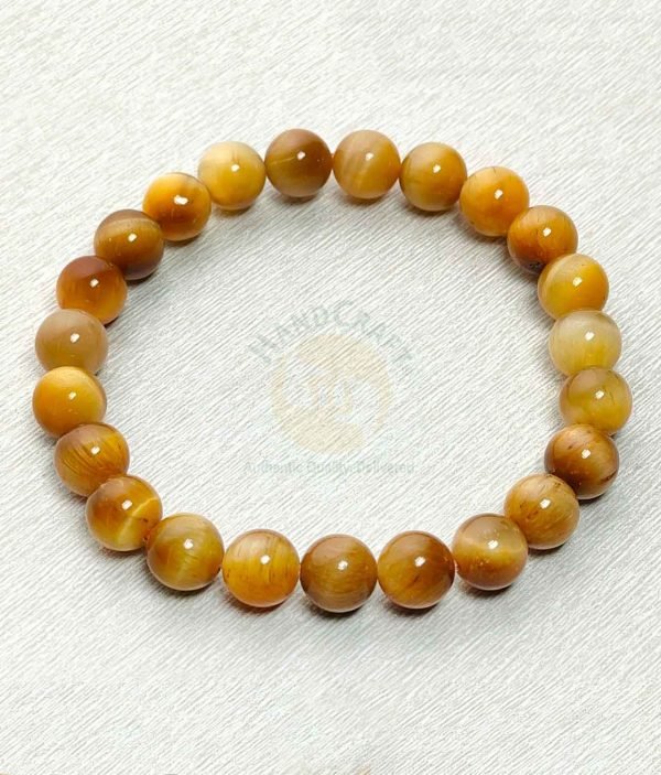 Natural Healing Stone Crystal Bracelet - Yellow Tiger Cats Eye