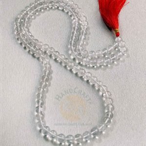 Natural Healing Stone Crystal Mala Necklace - Clear Quartz