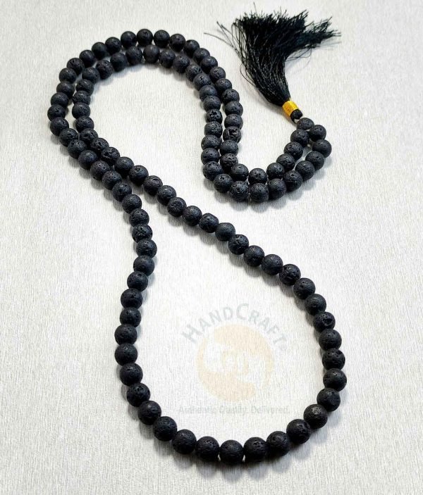 Natural Healing Stone Crystal Mala Necklace - Lava