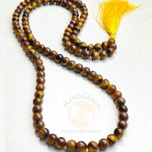 Natural Healing Stone Crystal Mala Necklace - Tiger Eye