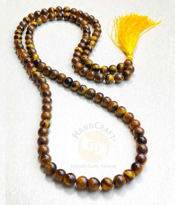 Natural Healing Stone Crystal Mala Necklace - Tiger Eye