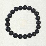 Blue Goldstone bracelet with dark blue round beads and fine reflective speckles