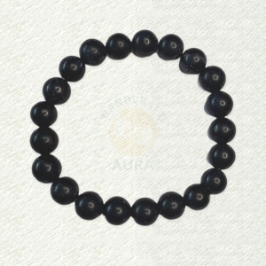 Blue Goldstone bracelet with dark blue round beads and fine reflective speckles