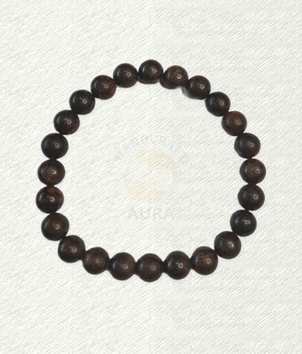 Bronzite bracelet with brown and bronze-toned mottled round beads