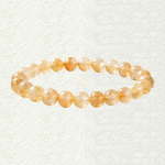 Citrine Natural bracelet with pale-yellow transparent-looking round beads