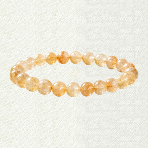 Citrine Natural bracelet with pale-yellow transparent-looking round beads