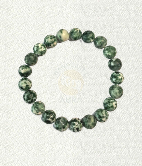 Green Spot Jasper Bracelet Green Spot Jasper bracelet with green, cream and white mottled round beads