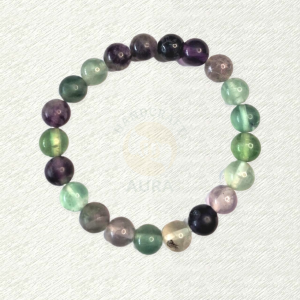 Multi Fluorite bracelet with green, purple and lighter translucent-looking round beads