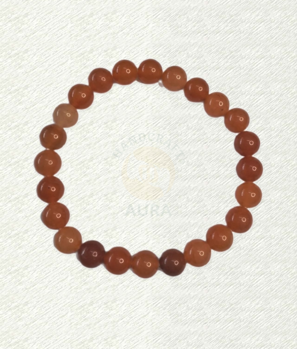 Red Aventurine bracelet with warm orange and red round beads