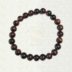 Red Tiger Eye bracelet with dark red-brown striped round beads