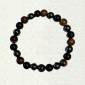 Triple Protection bracelet with contrasting dark and warm brown round beads