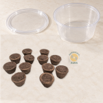 12 Guggal Dhoop Cups with an empty big container and separate lid.